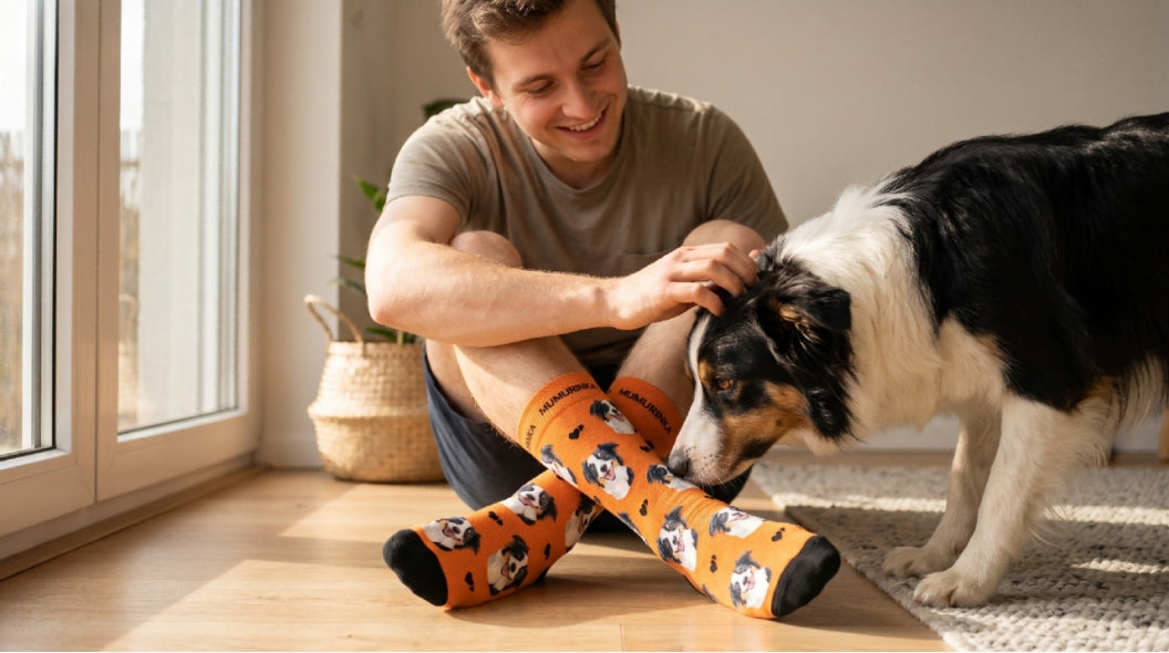 MUMURINKA custom pet photo socks - Personalized dog face print crew socks, unique gift for pet owners and dog lovers